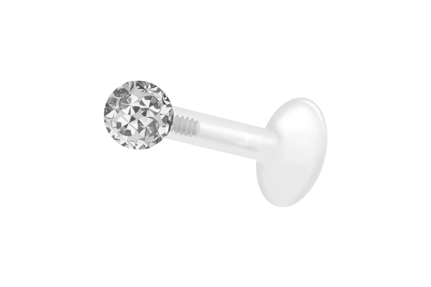 PTFE Labret Piercing mit Innengewinde + Titan-Aufsatz EPOXY-KUGEL
